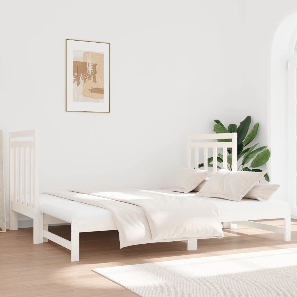 Sohvasänky ulosvedettävä valkoinen 2x (90x190) cm täysi mänty - Sisustajankoti.fi
