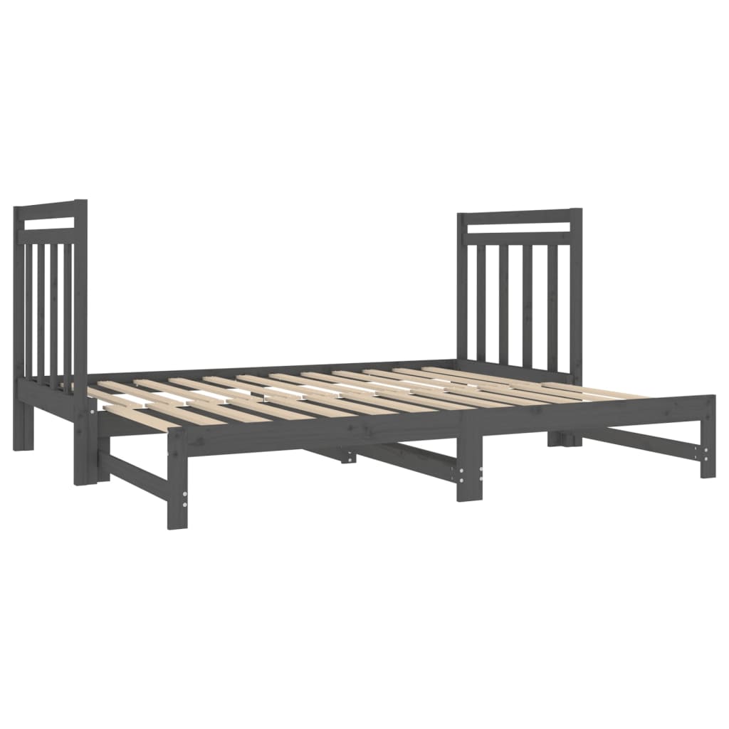 Sohvasänky ulosvedettävä harmaa 2x (90x190) cm täysi mänty - Sisustajankoti.fi