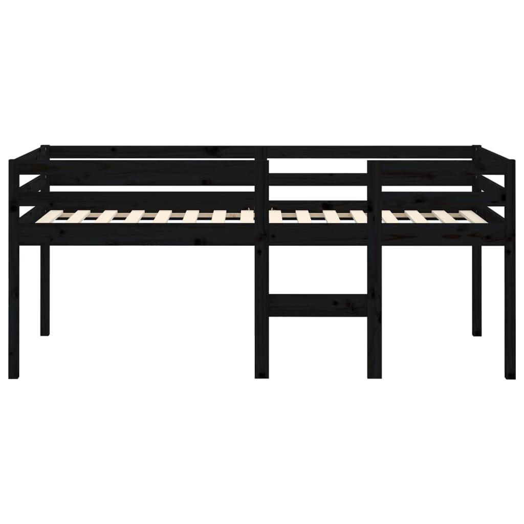 Korotettu sänky musta 90x200 cm täysi mänty - Sisustajankoti.fi