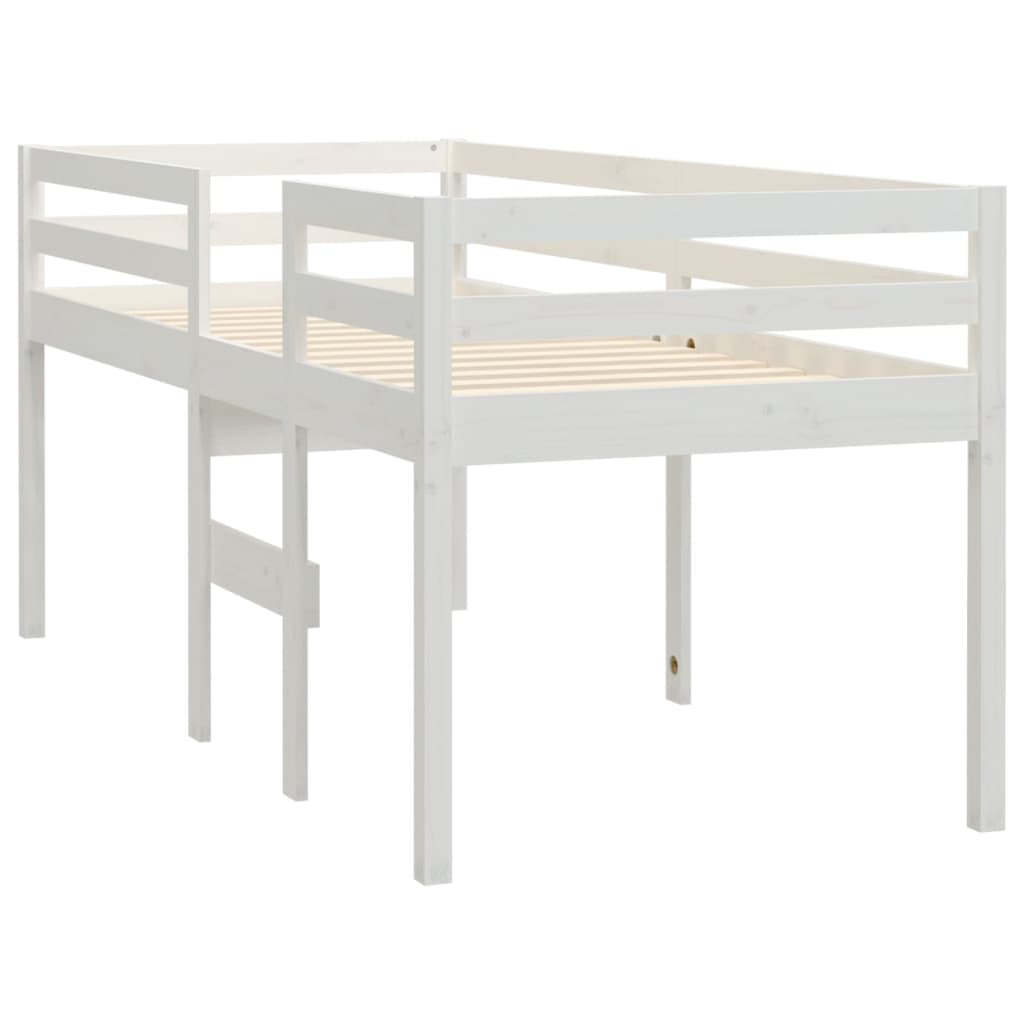 Korotettu sänky valkoinen 90x190 cm täysi mänty - Sisustajankoti.fi