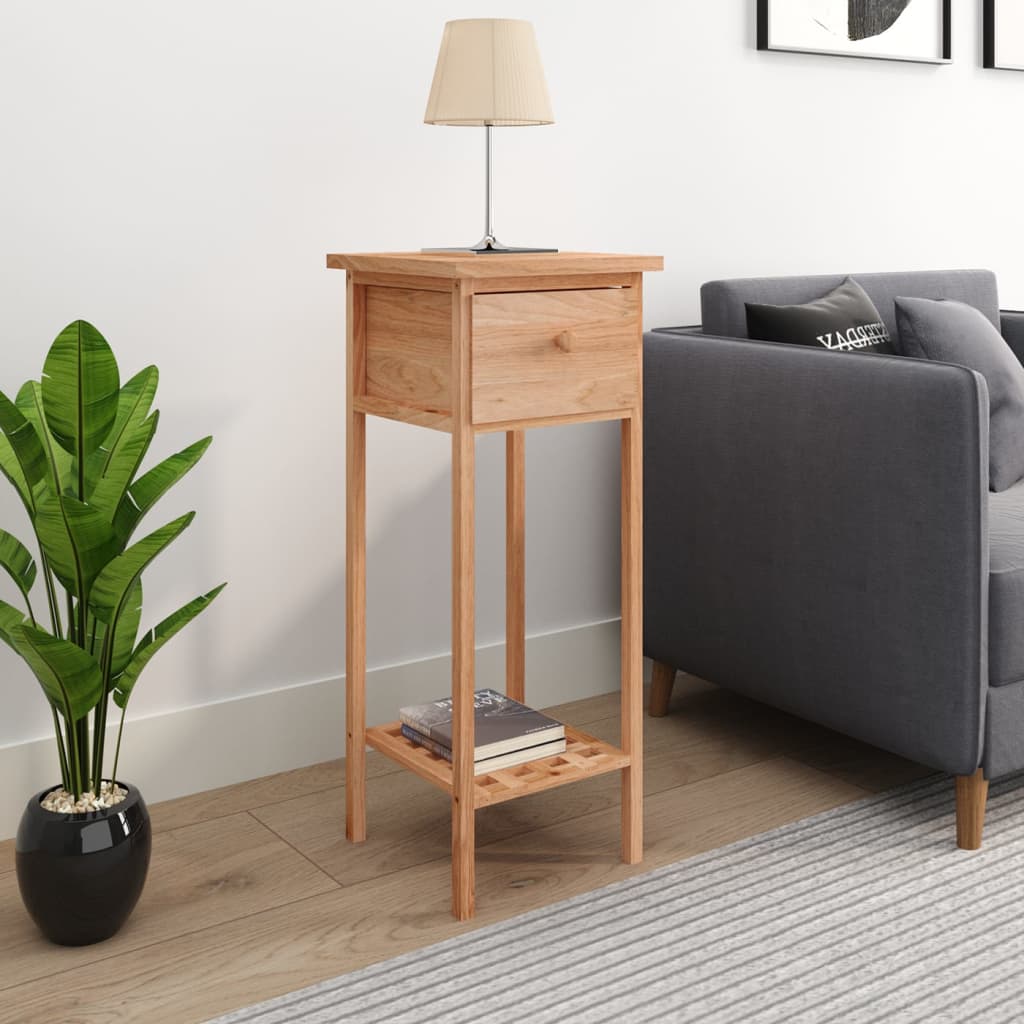 Sivupöytä laatikolla 25x25x60 cm täysi pähkinäpuu - Sisustajankoti.fi