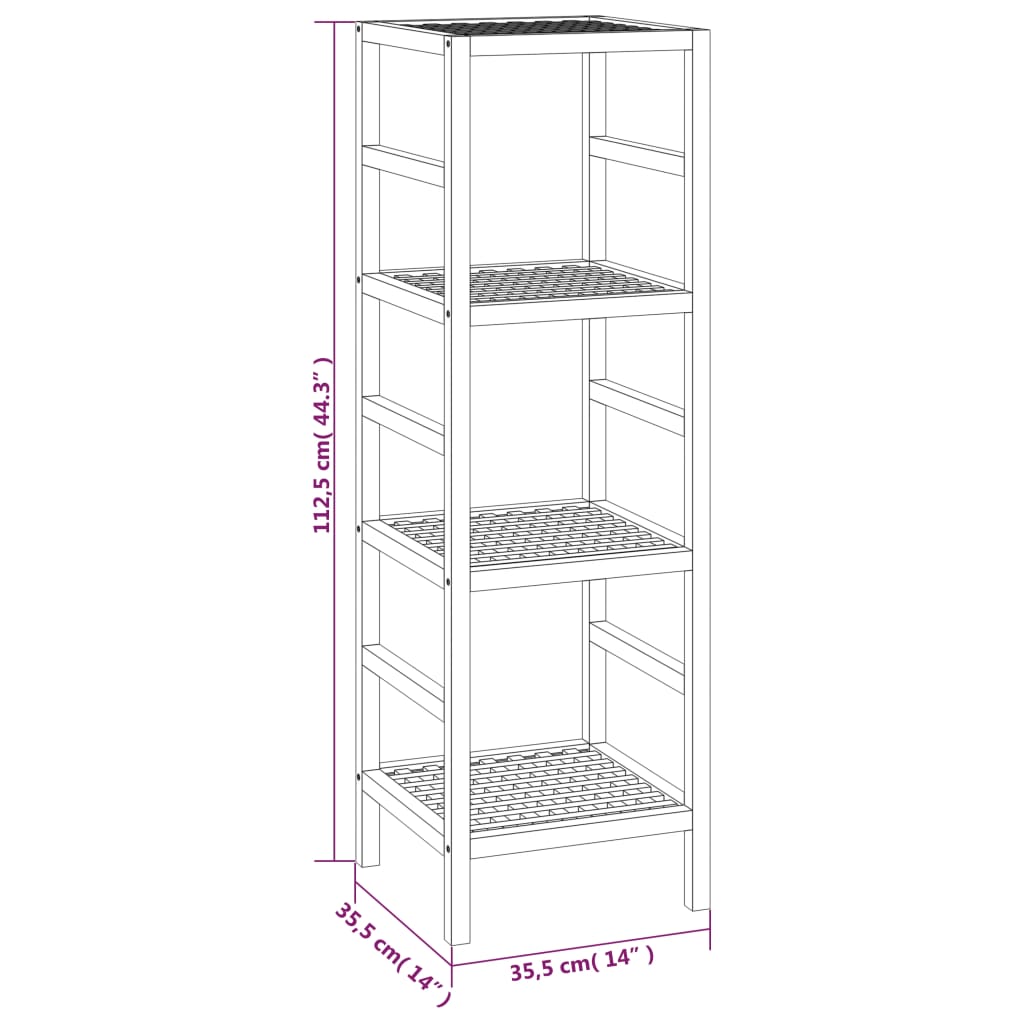 Kylpyhuoneen hyllykkö 35,5x35,5x112,5 cm täysi pähkinäpuu - Sisustajankoti.fi