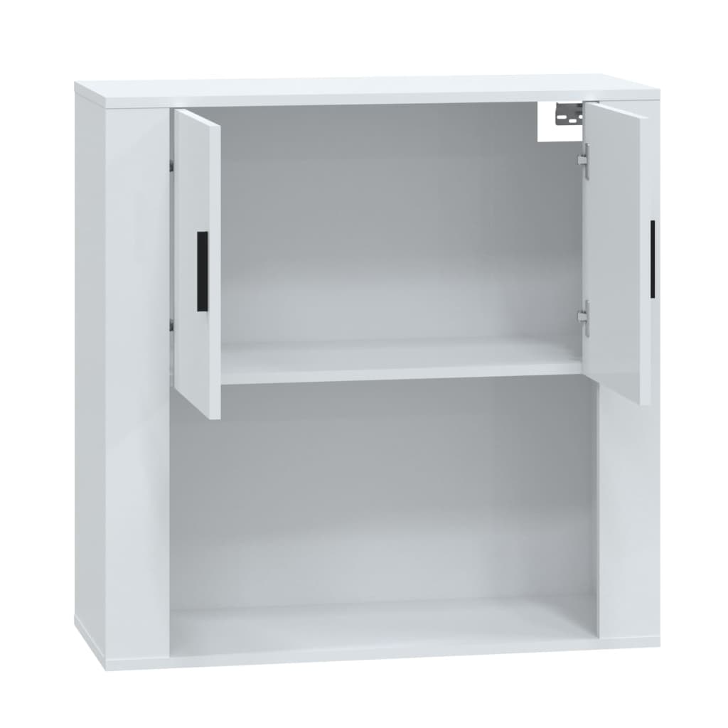 Seinäkaappi korkeakiilto valk. 80x33x80 cm tekninen puu - Sisustajankoti.fi
