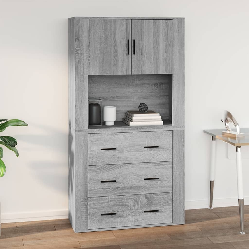 Seinäkaappi harmaa Sonoma 80x33x80 cm tekninen puu - Sisustajankoti.fi