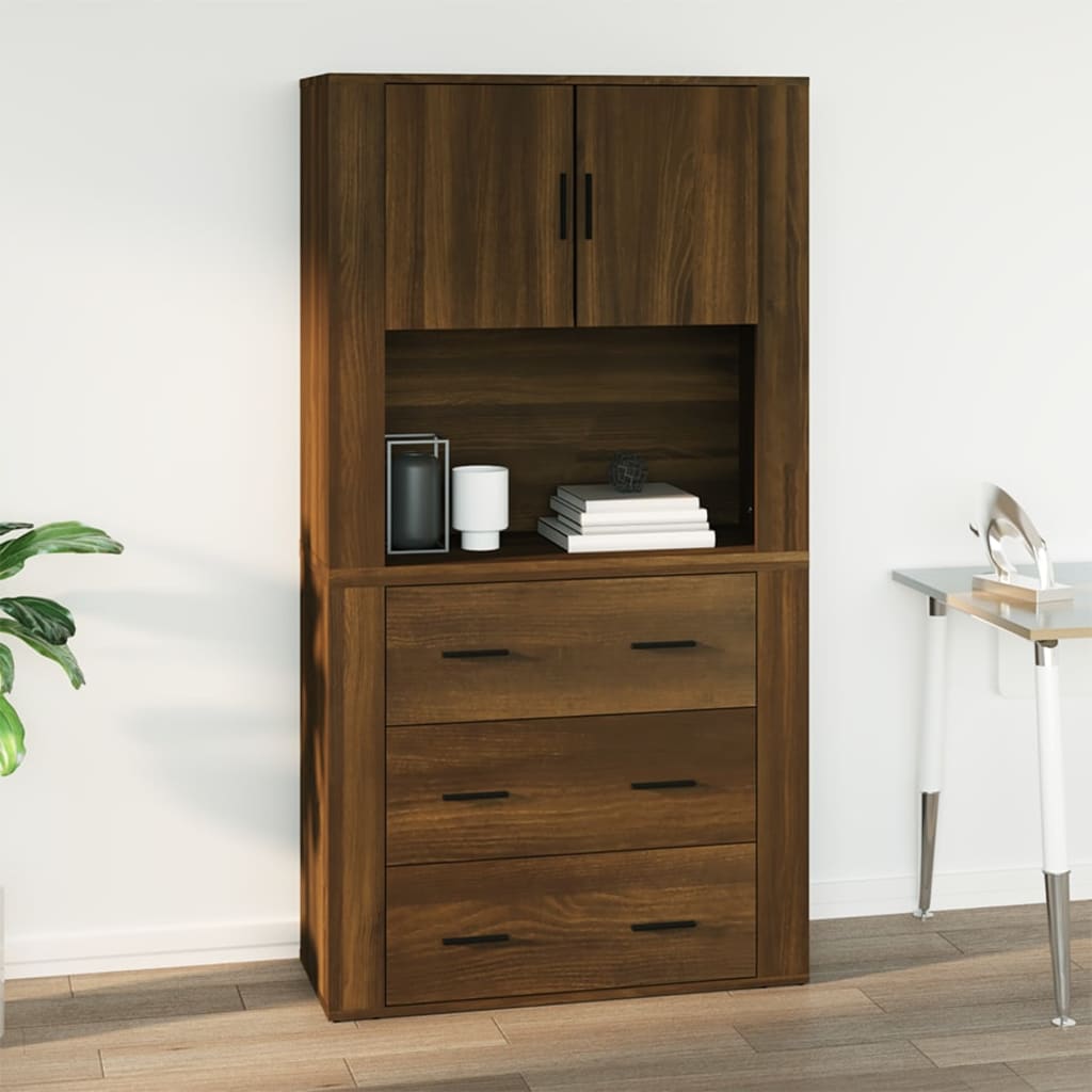 Seinäkaappi ruskea tammi 80x33x80 cm tekninen puu - Sisustajankoti.fi