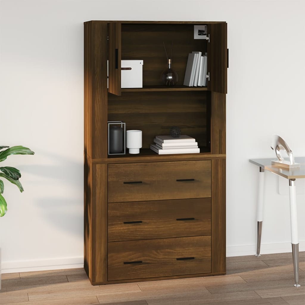 Seinäkaappi ruskea tammi 80x33x80 cm tekninen puu - Sisustajankoti.fi