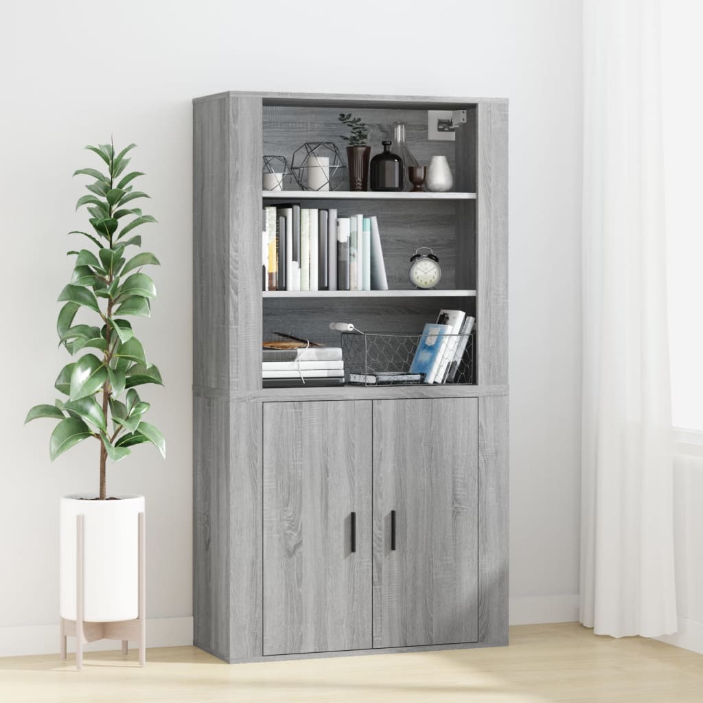 Seinäkaappi harmaa Sonoma 80x33x80 cm tekninen puu - Sisustajankoti.fi