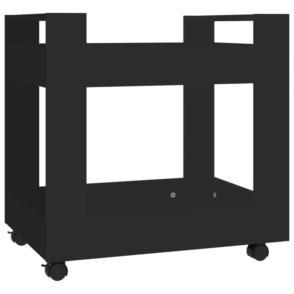 Työpöytävaunu musta 60x45x60 cm tekninen puu - Sisustajankoti.fi