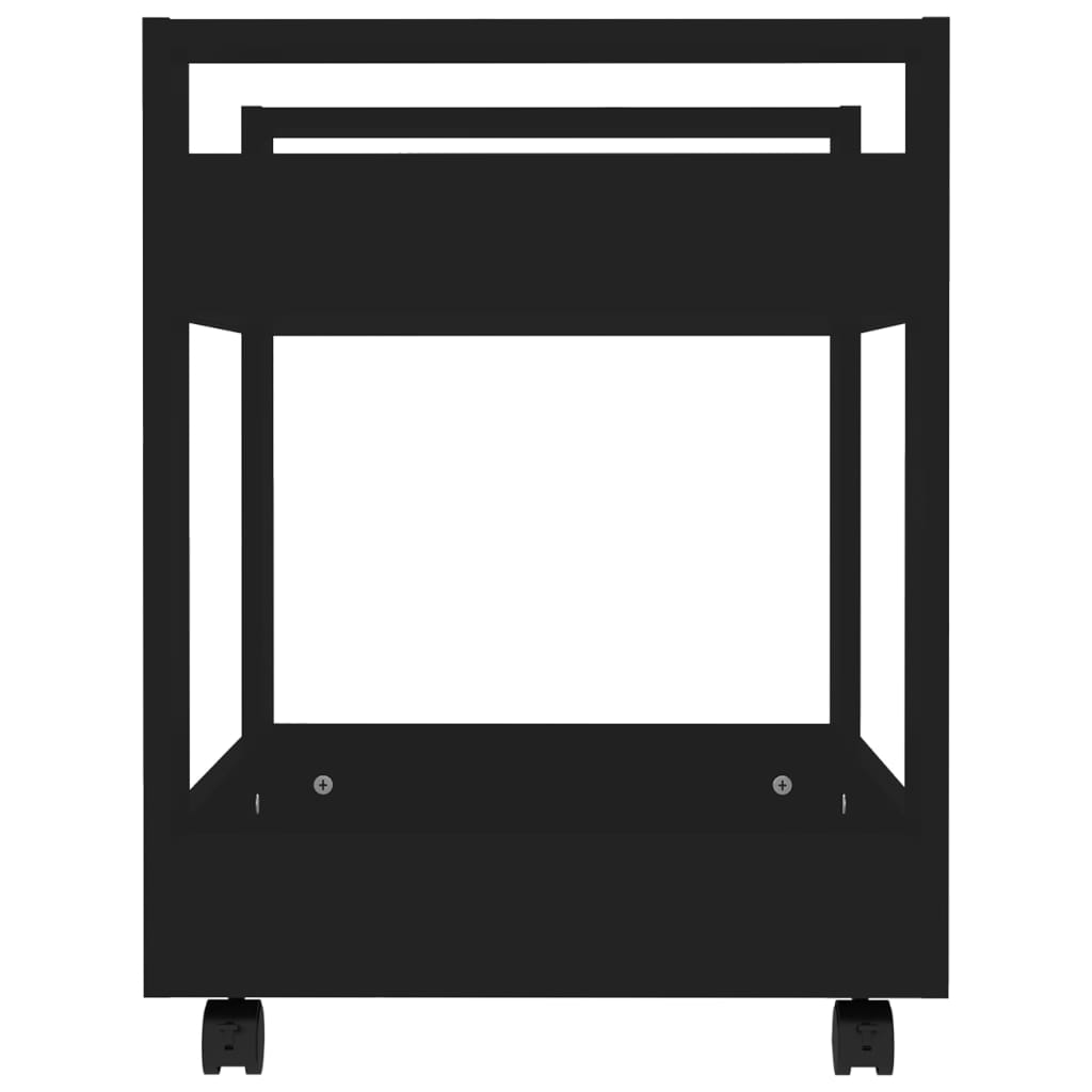Työpöytävaunu musta 60x45x60 cm tekninen puu - Sisustajankoti.fi