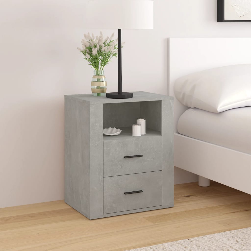 Yöpöytä betoninharmaa 50x36x60 cm tekninen puu - Sisustajankoti.fi