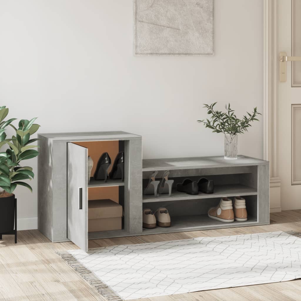 Kenkäkaappi betoninharmaa 130x35x54 cm tekninen puu - Sisustajankoti.fi
