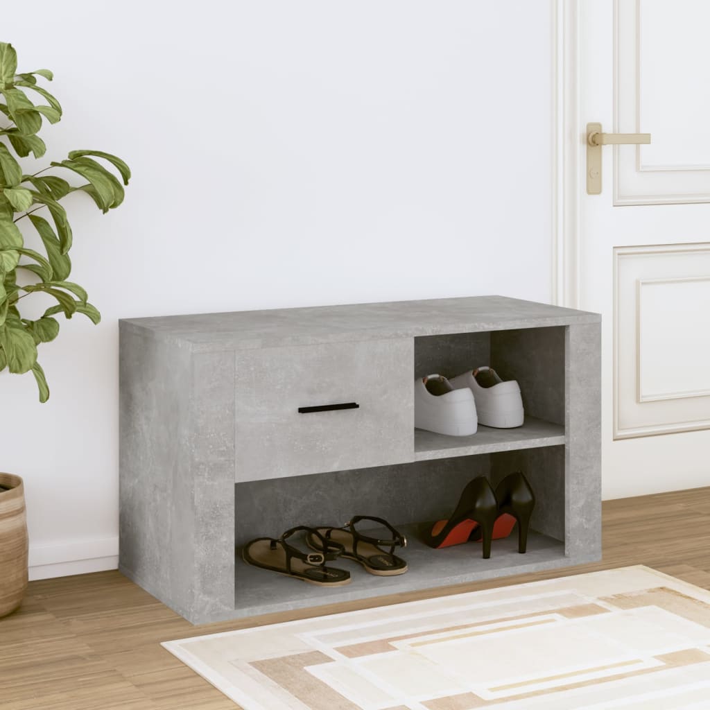 Kenkäkaappi betoninharmaa 80x35x45 cm tekninen puu - Sisustajankoti.fi