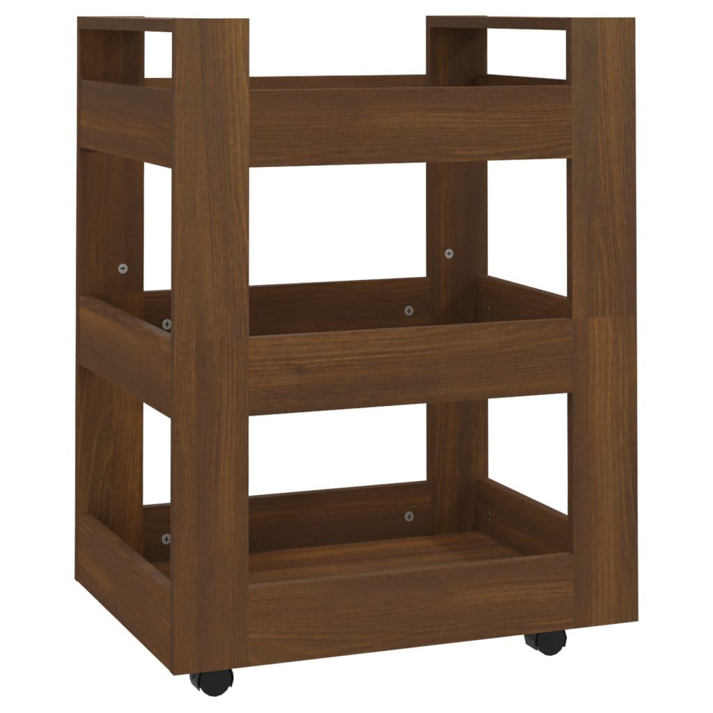 Keittiövaunu ruskea tammi 60x45x80 cm tekninen puu - Sisustajankoti.fi