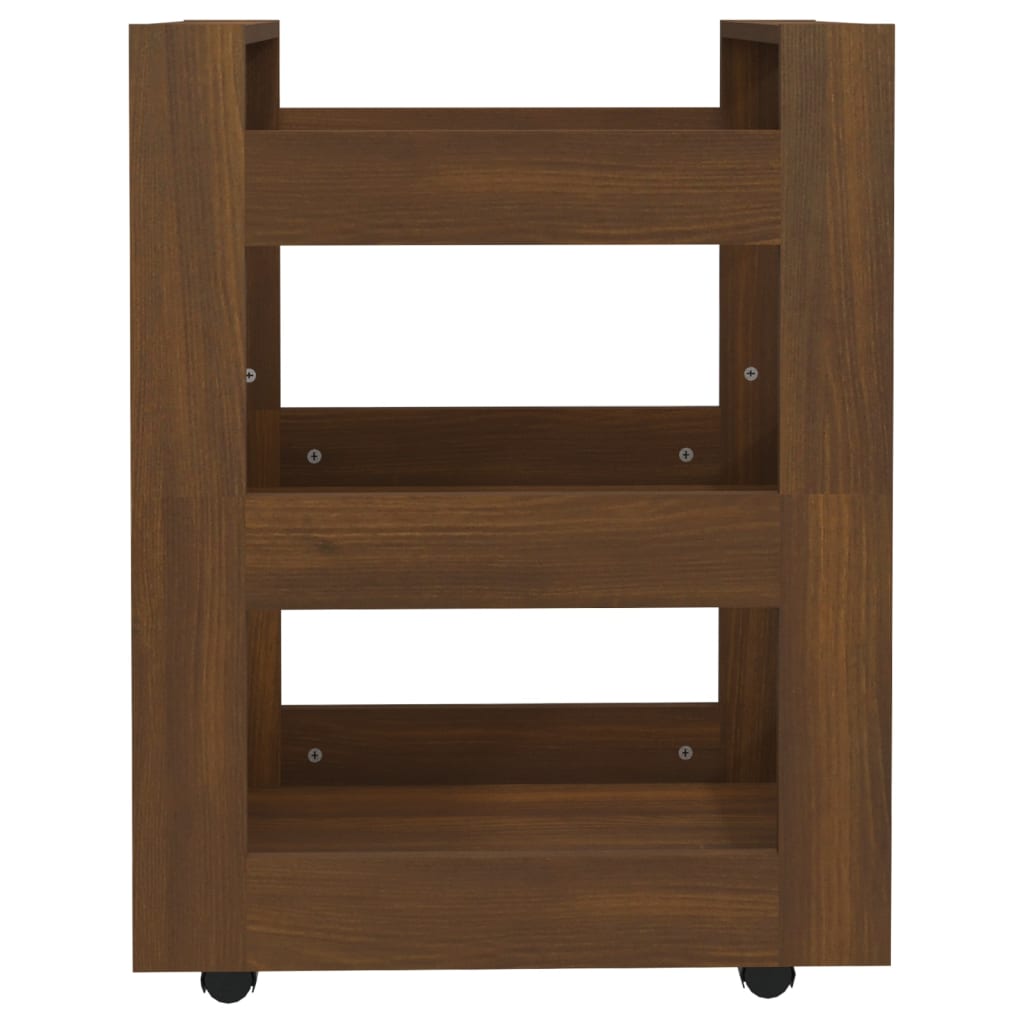 Keittiövaunu ruskea tammi 60x45x80 cm tekninen puu - Sisustajankoti.fi