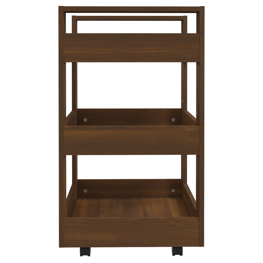 Keittiövaunu ruskea tammi 60x45x80 cm tekninen puu - Sisustajankoti.fi