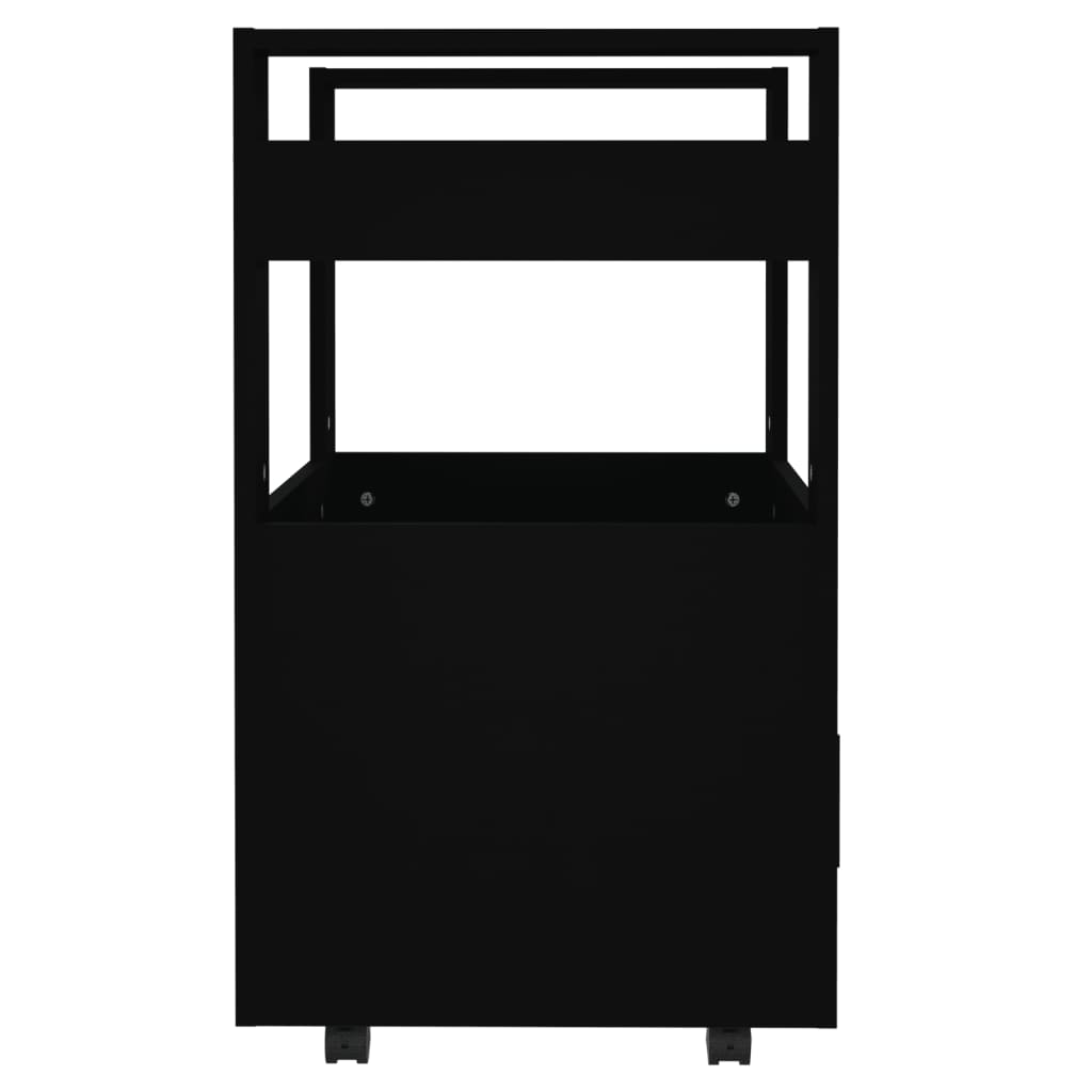 Keittiövaunu musta 60x45x80 cm tekninen puu - Sisustajankoti.fi