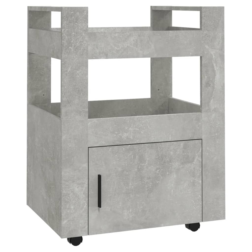 Keittiövaunu betoninharmaa 60x45x80 cm tekninen puu - Sisustajankoti.fi