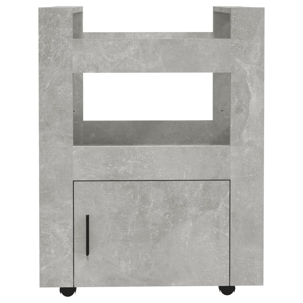 Keittiövaunu betoninharmaa 60x45x80 cm tekninen puu - Sisustajankoti.fi