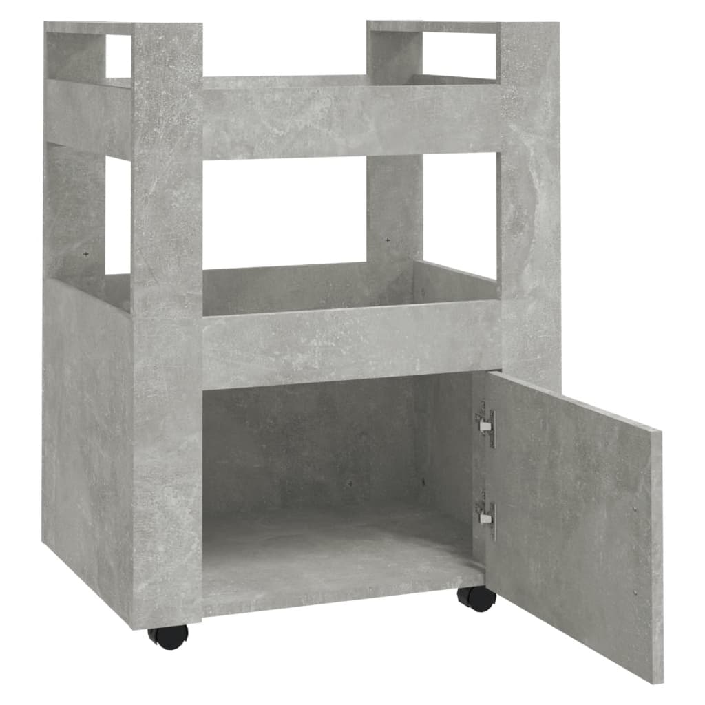 Keittiövaunu betoninharmaa 60x45x80 cm tekninen puu - Sisustajankoti.fi