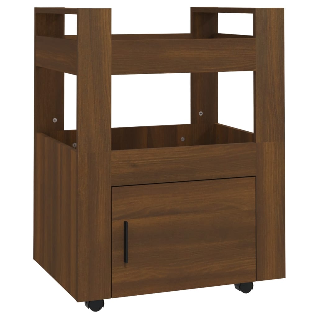 Keittiövaunu ruskea tammi 60x45x80 cm tekninen puu - Sisustajankoti.fi