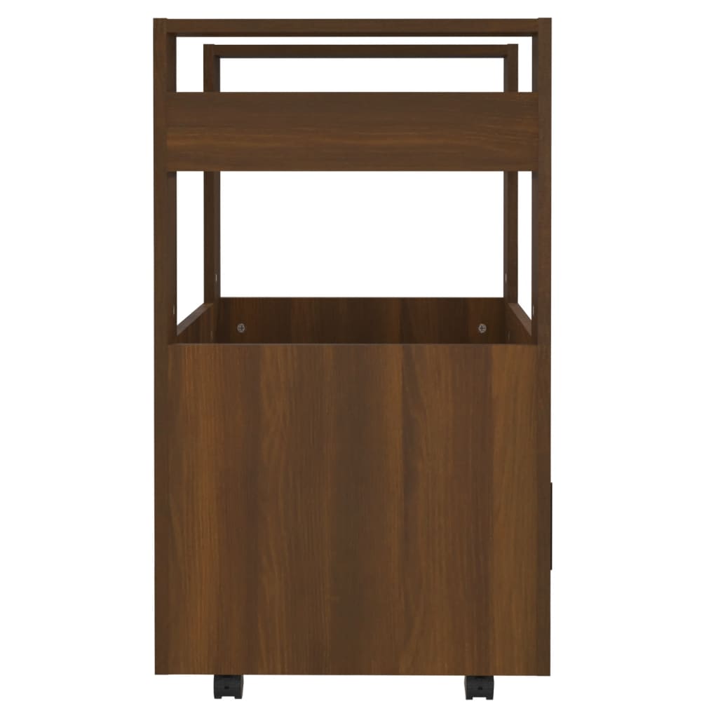 Keittiövaunu ruskea tammi 60x45x80 cm tekninen puu - Sisustajankoti.fi