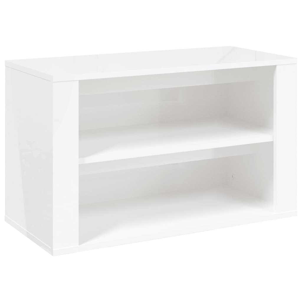Kenkäteline korkeakiilto valkoinen 75x35x45 cm tekninen puu - Sisustajankoti.fi