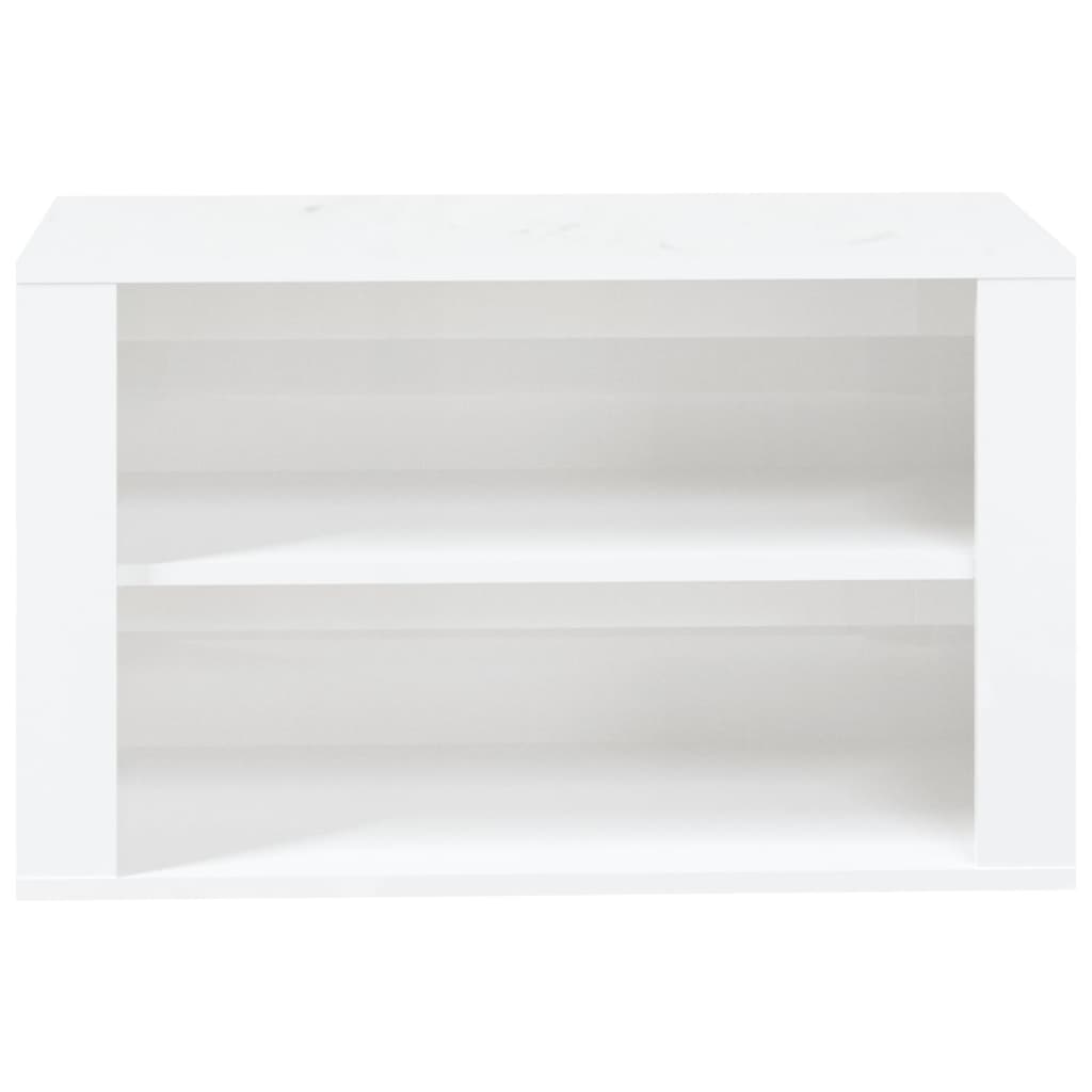 Kenkäteline korkeakiilto valkoinen 75x35x45 cm tekninen puu - Sisustajankoti.fi