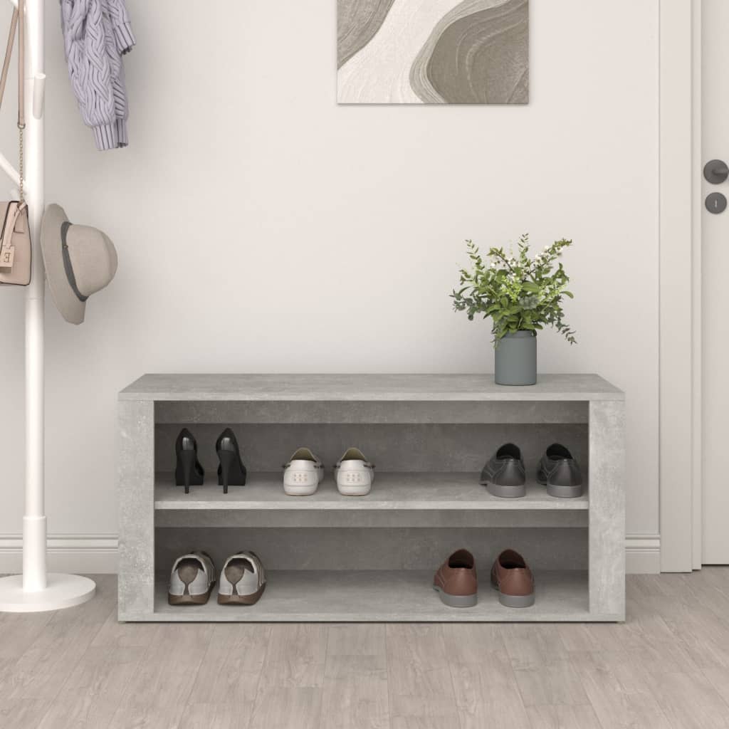 Kenkäteline betoninharmaa 100x35x45 cm tekninen puu - Sisustajankoti.fi