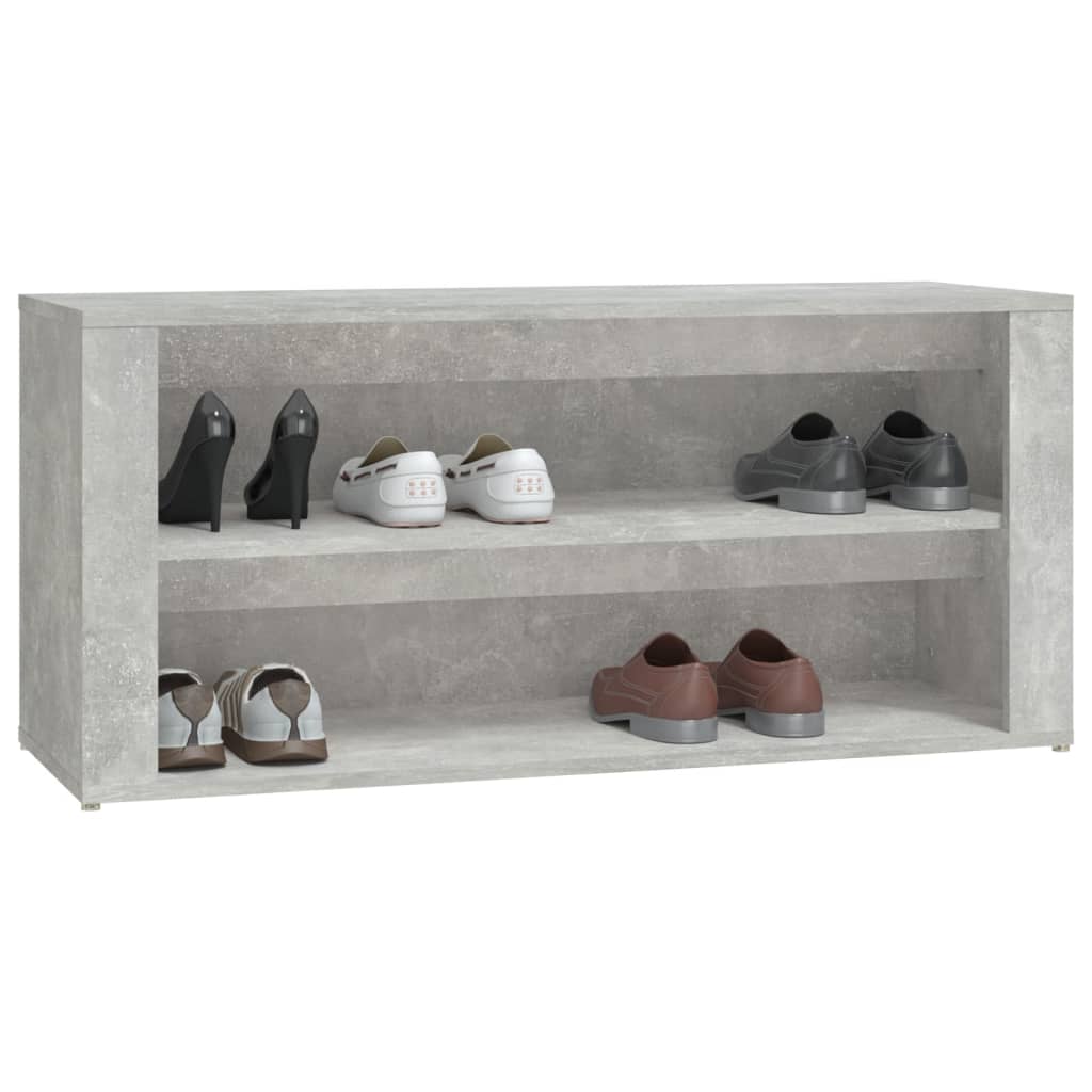 Kenkäteline betoninharmaa 100x35x45 cm tekninen puu - Sisustajankoti.fi