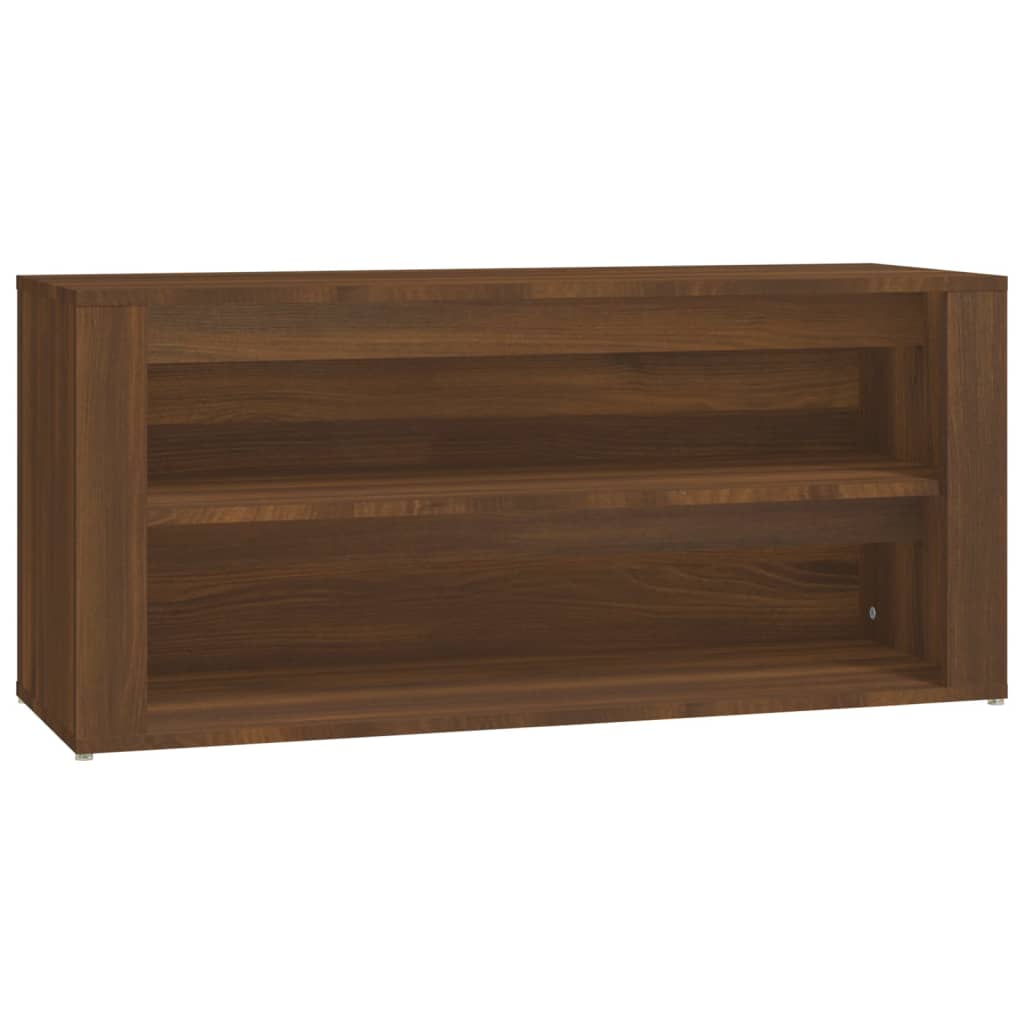 Kenkäteline ruskea tammi 100x35x45 cm tekninen puu - Sisustajankoti.fi