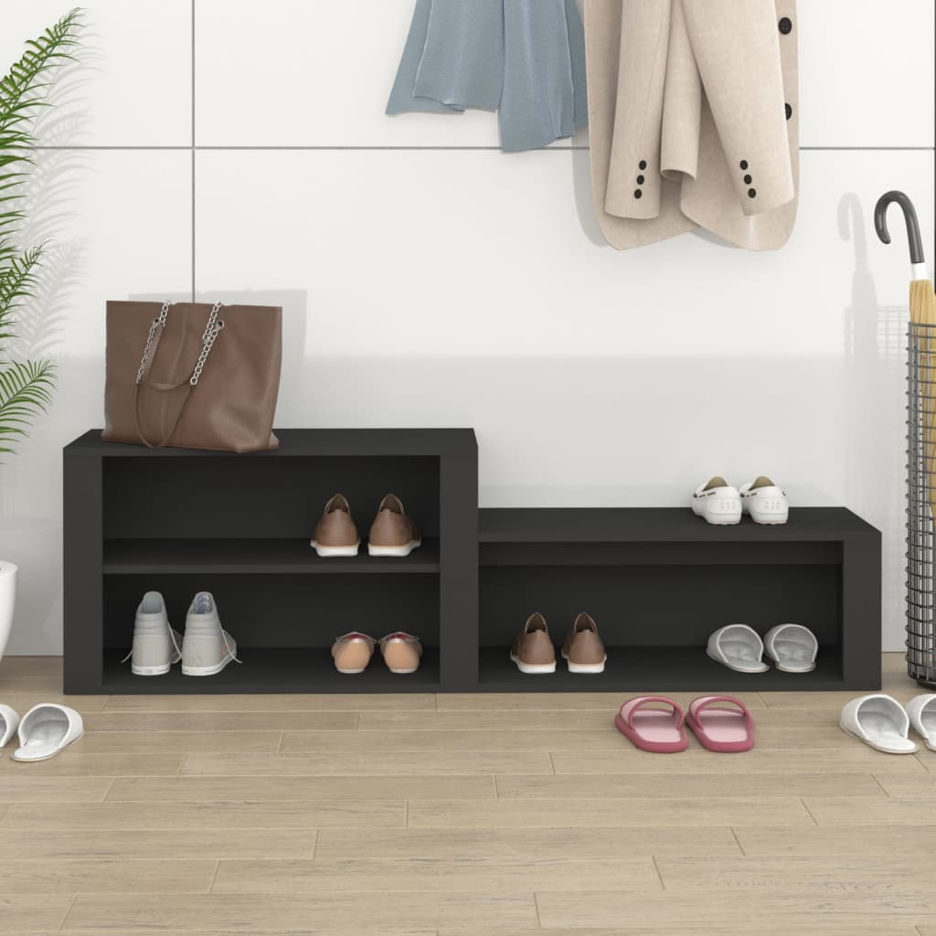Kenkäkaappi musta 150x35x45 cm tekninen puu - Sisustajankoti.fi