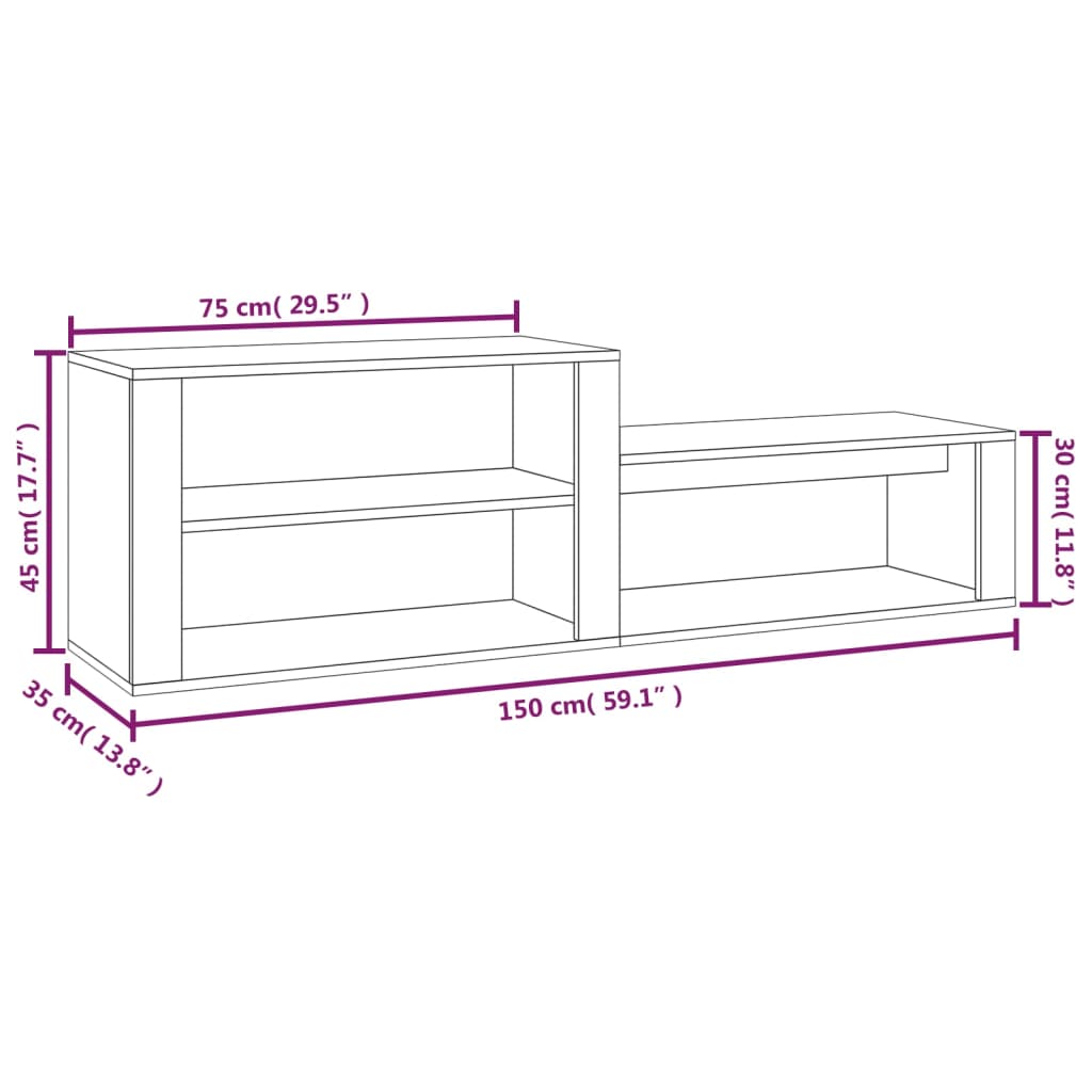 Kenkäkaappi musta 150x35x45 cm tekninen puu - Sisustajankoti.fi