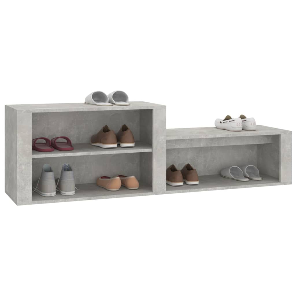 Kenkäkaappi betoninharmaa 150x35x45 cm tekninen puu - Sisustajankoti.fi