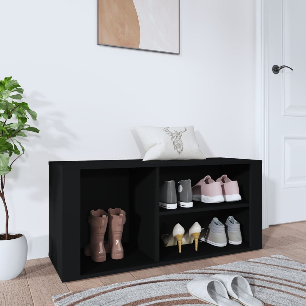 Kenkäkaappi musta 100x35x45 cm tekninen puu - Sisustajankoti.fi