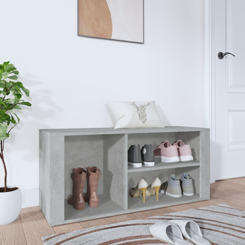 Kenkäkaappi betoninharmaa 100x35x45 cm tekninen puu - Sisustajankoti.fi