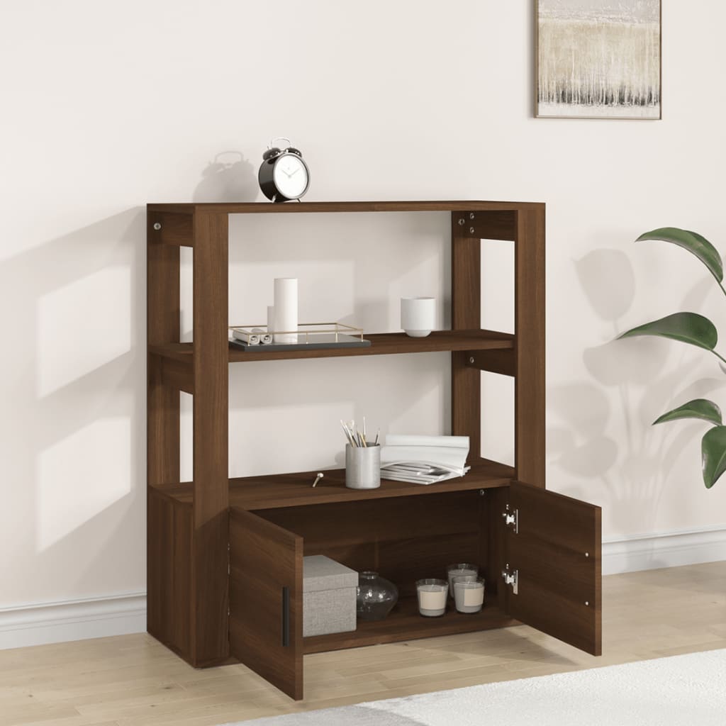 Senkki ruskea tammi 80x30x90 cm tekninen puu - Sisustajankoti.fi