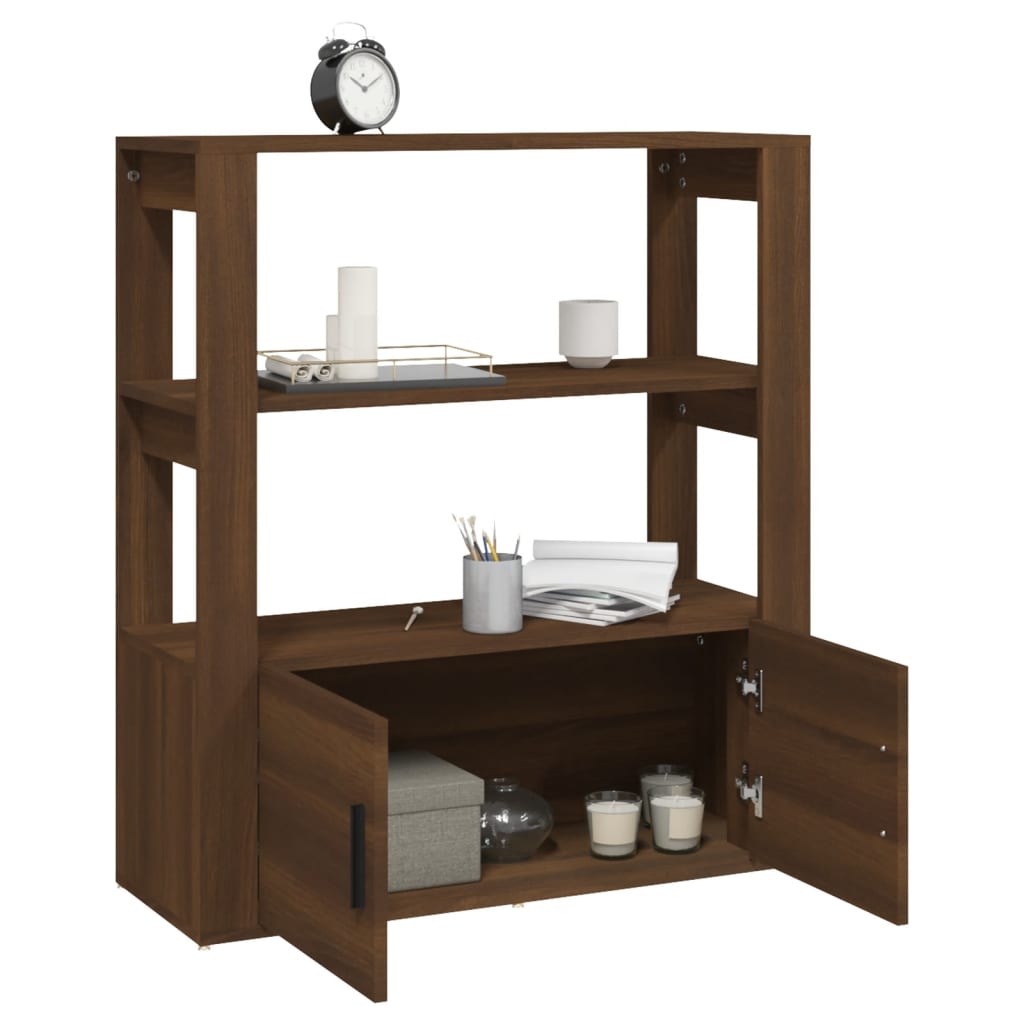Senkki ruskea tammi 80x30x90 cm tekninen puu - Sisustajankoti.fi