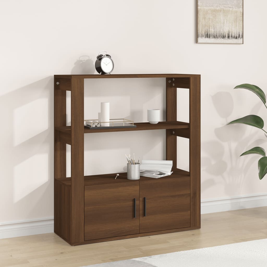 Senkki ruskea tammi 80x30x90 cm tekninen puu - Sisustajankoti.fi