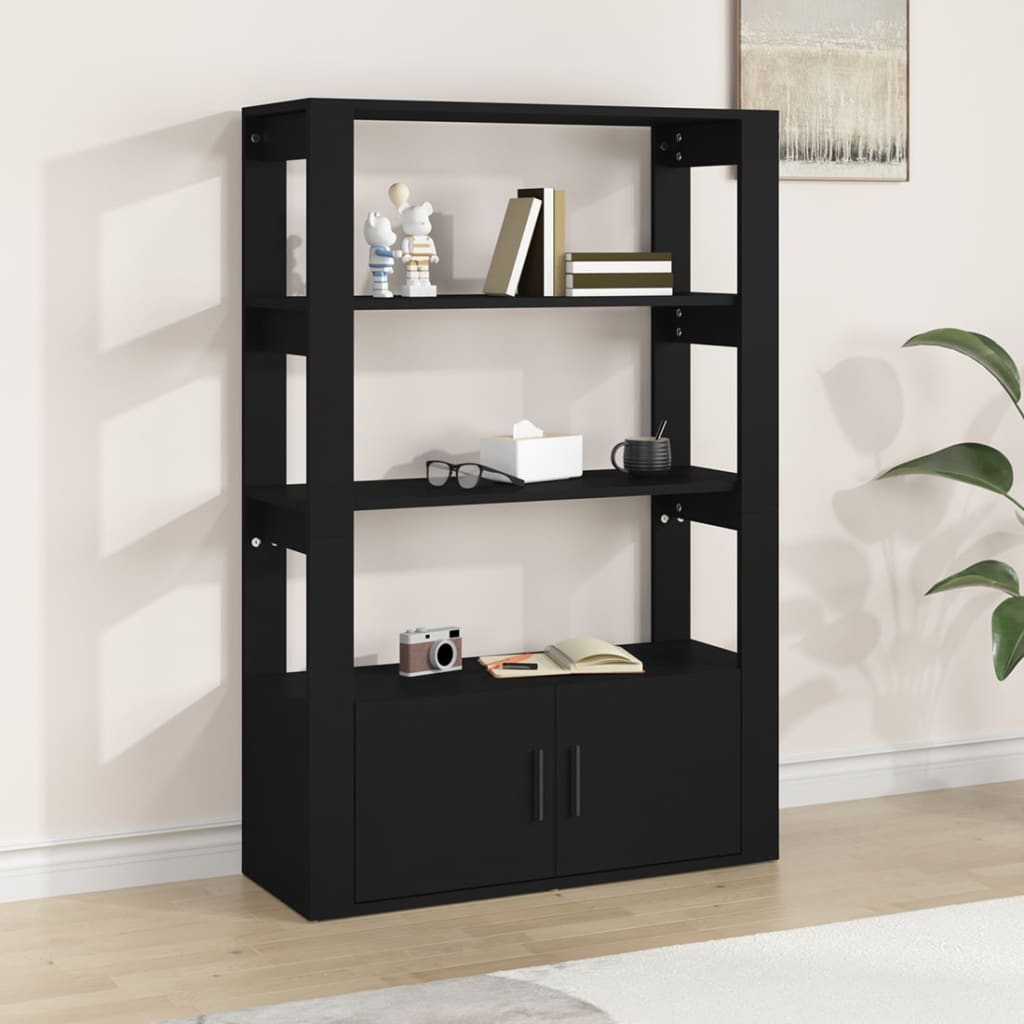 Senkki musta 80x30x119,5 cm tekninen puu - Sisustajankoti.fi