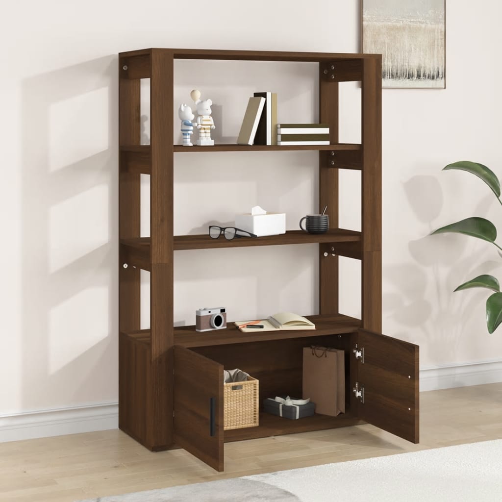 Senkki ruskea tammi 80x30x119,5 cm tekninen puu - Sisustajankoti.fi
