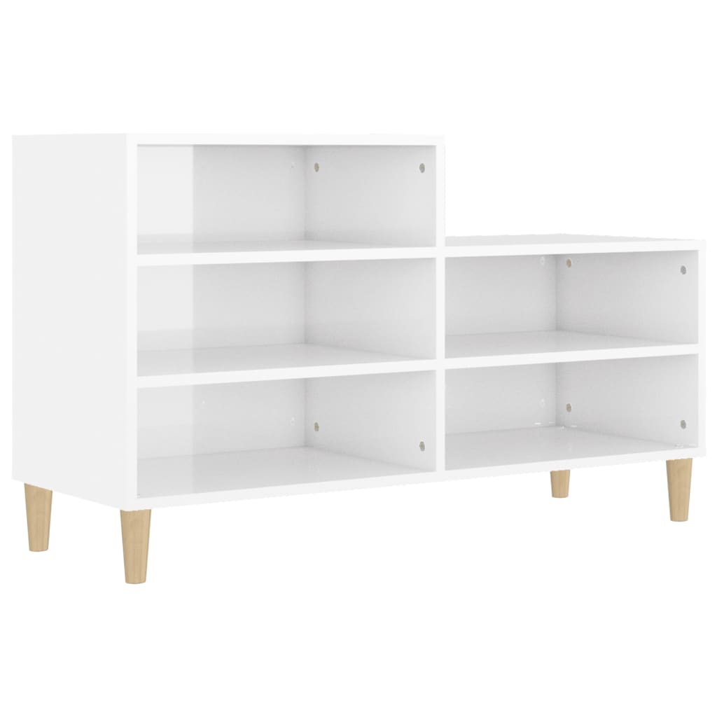 Kenkäkaappi korkeakiilto valkoinen 102x36x60 cm tekninen puu - Sisustajankoti.fi