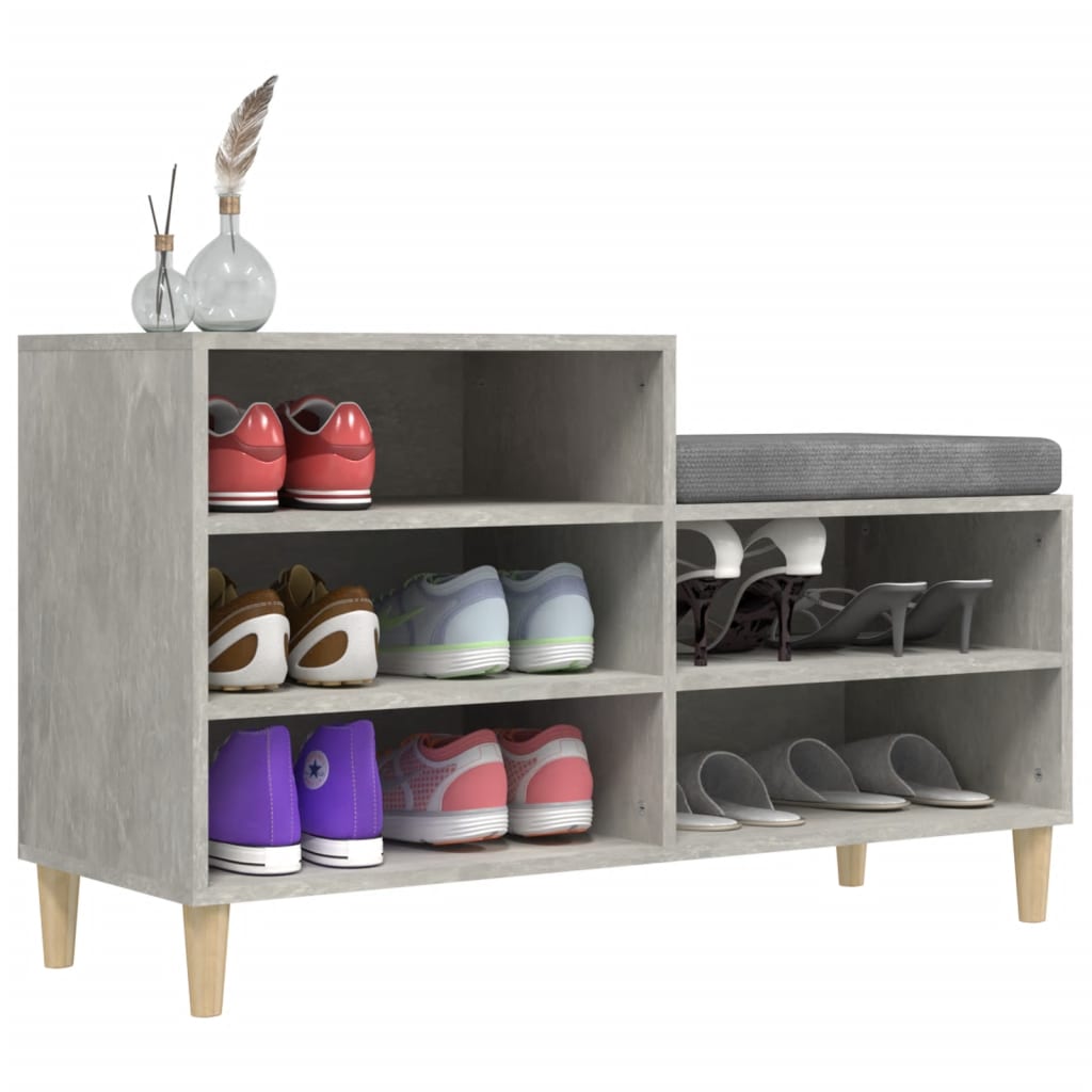 Kenkäkaappi betoninharmaa 102x36x60 cm tekninen puu - Sisustajankoti.fi