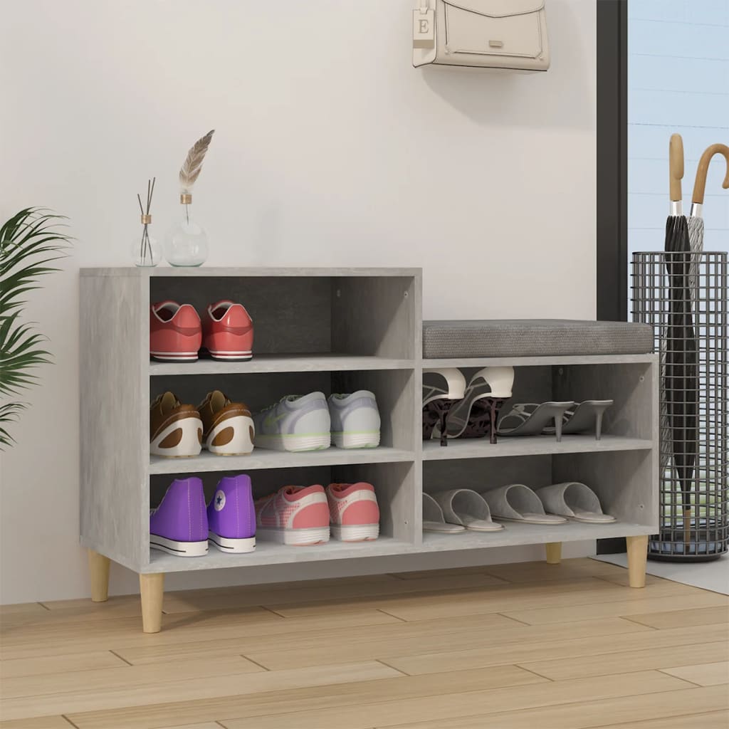 Kenkäkaappi betoninharmaa 102x36x60 cm tekninen puu - Sisustajankoti.fi