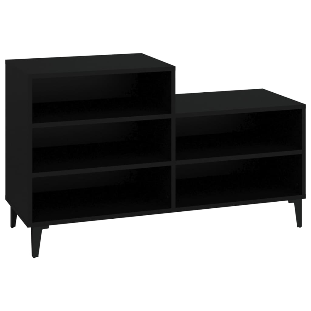 Kenkäkaappi musta 102x36x60 cm tekninen puu - Sisustajankoti.fi