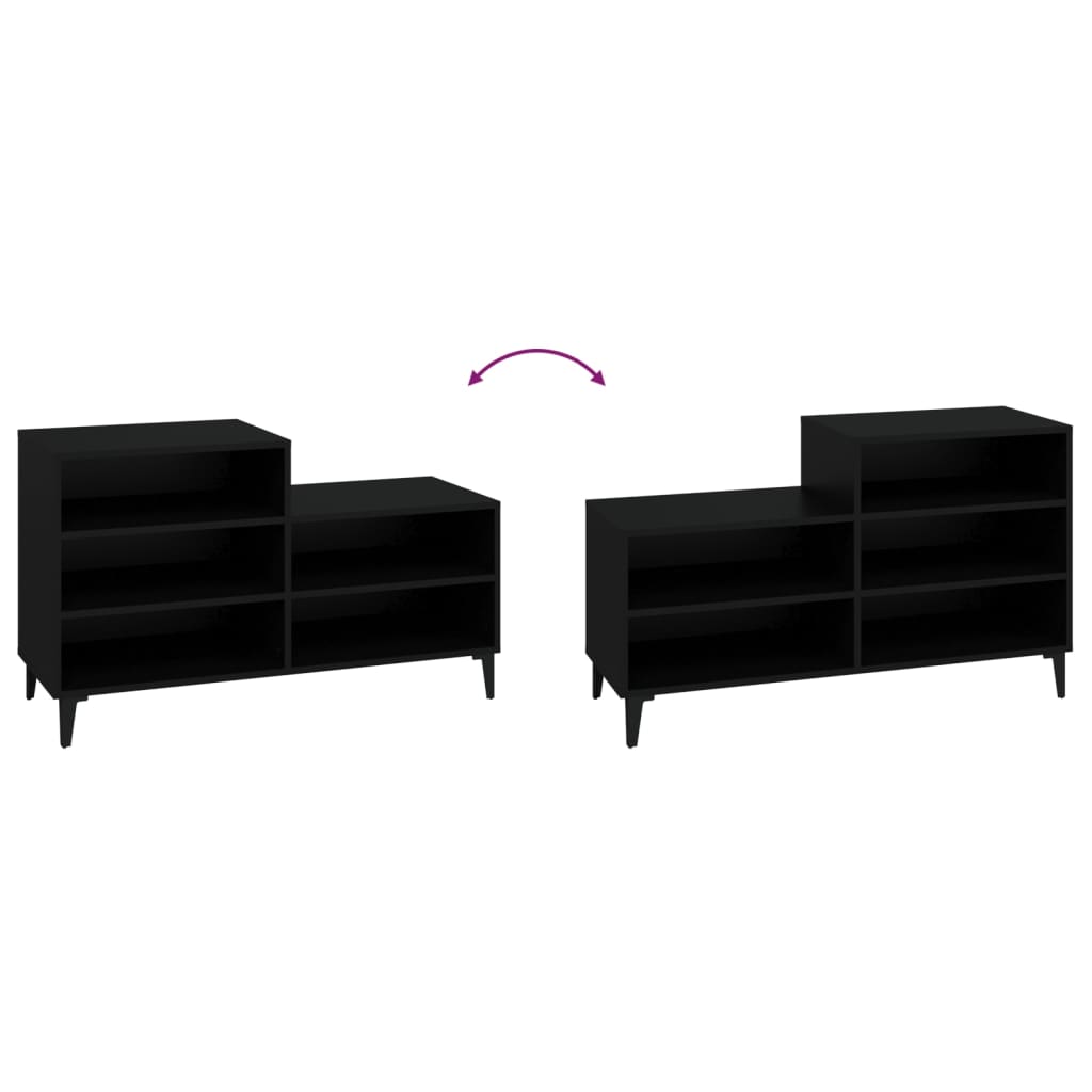 Kenkäkaappi musta 102x36x60 cm tekninen puu - Sisustajankoti.fi