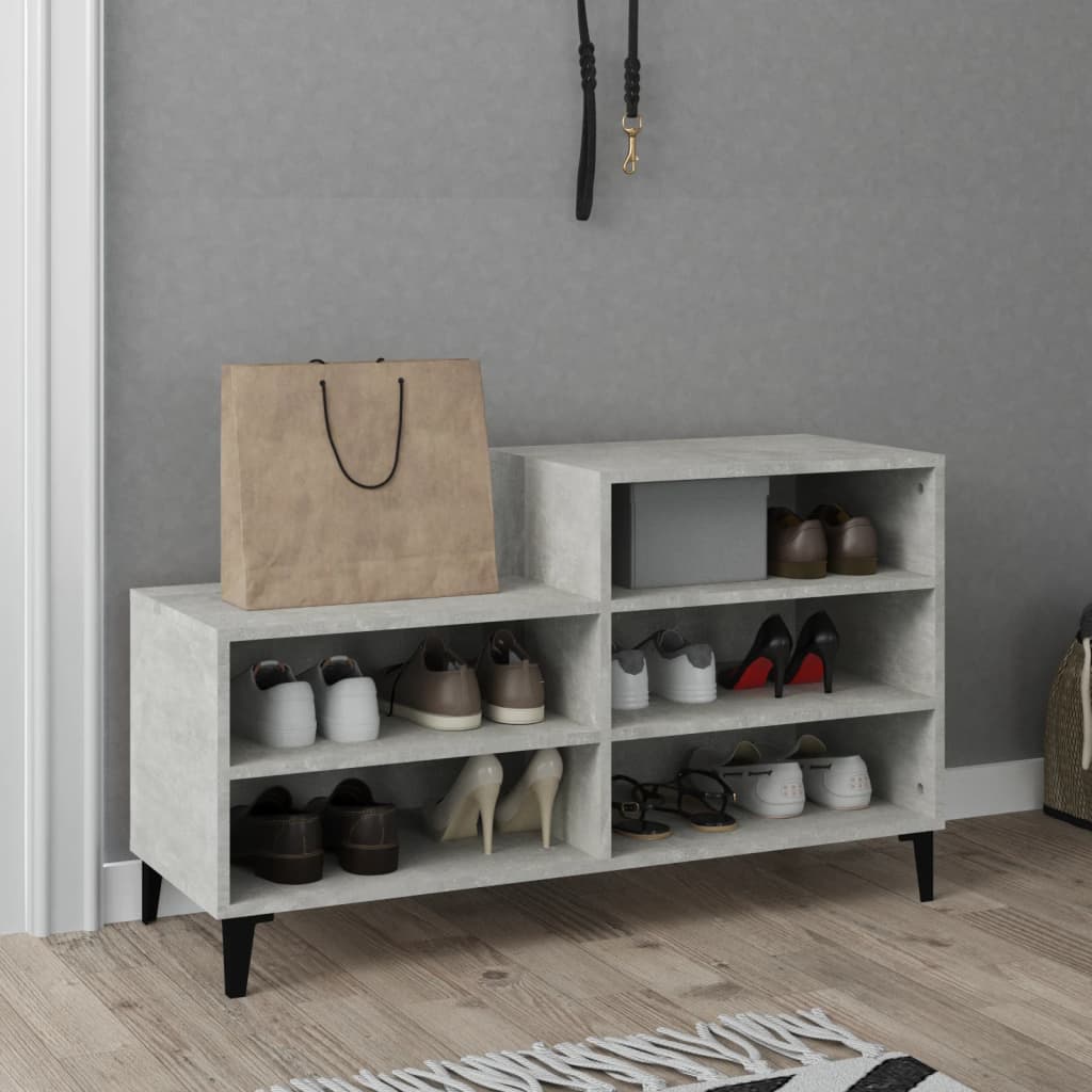 Kenkäkaappi betoninharmaa 102x36x60 cm tekninen puu - Sisustajankoti.fi
