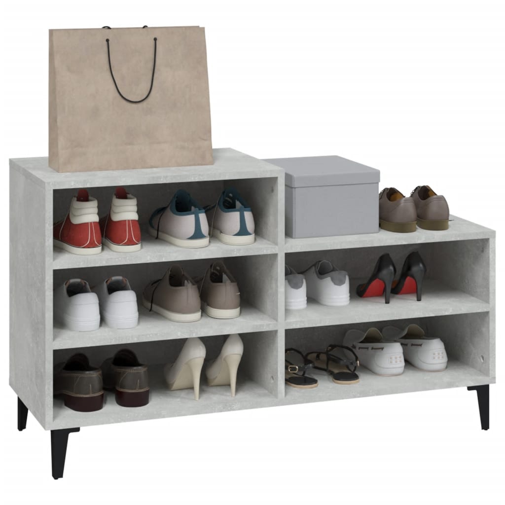 Kenkäkaappi betoninharmaa 102x36x60 cm tekninen puu - Sisustajankoti.fi