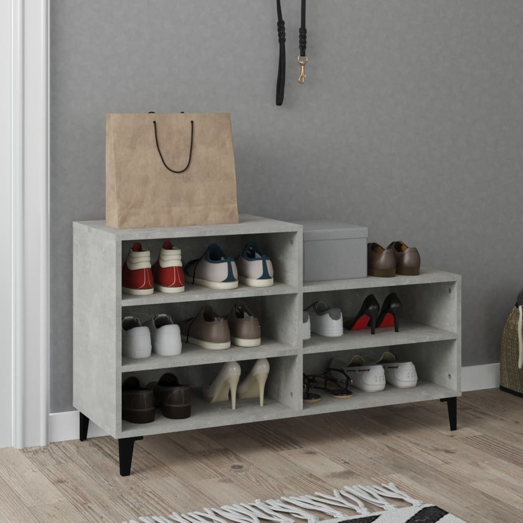 Kenkäkaappi betoninharmaa 102x36x60 cm tekninen puu - Sisustajankoti.fi