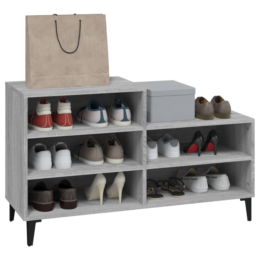 Kenkäkaappi harmaa Sonoma 102x36x60 cm tekninen puu - Sisustajankoti.fi