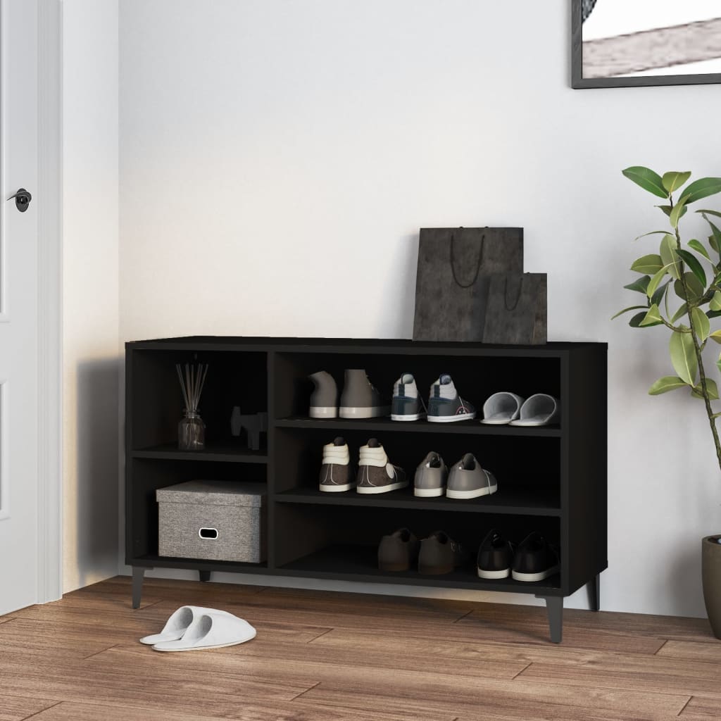 Kenkäkaappi musta 102x36x60 cm tekninen puu - Sisustajankoti.fi